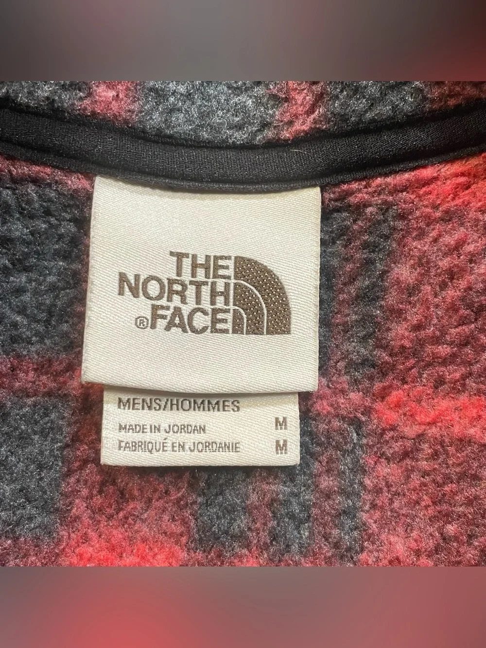 The North Face Gordon Lyons Pullover Men's M Red Plaid 1/4 Zip Fleece Sweater